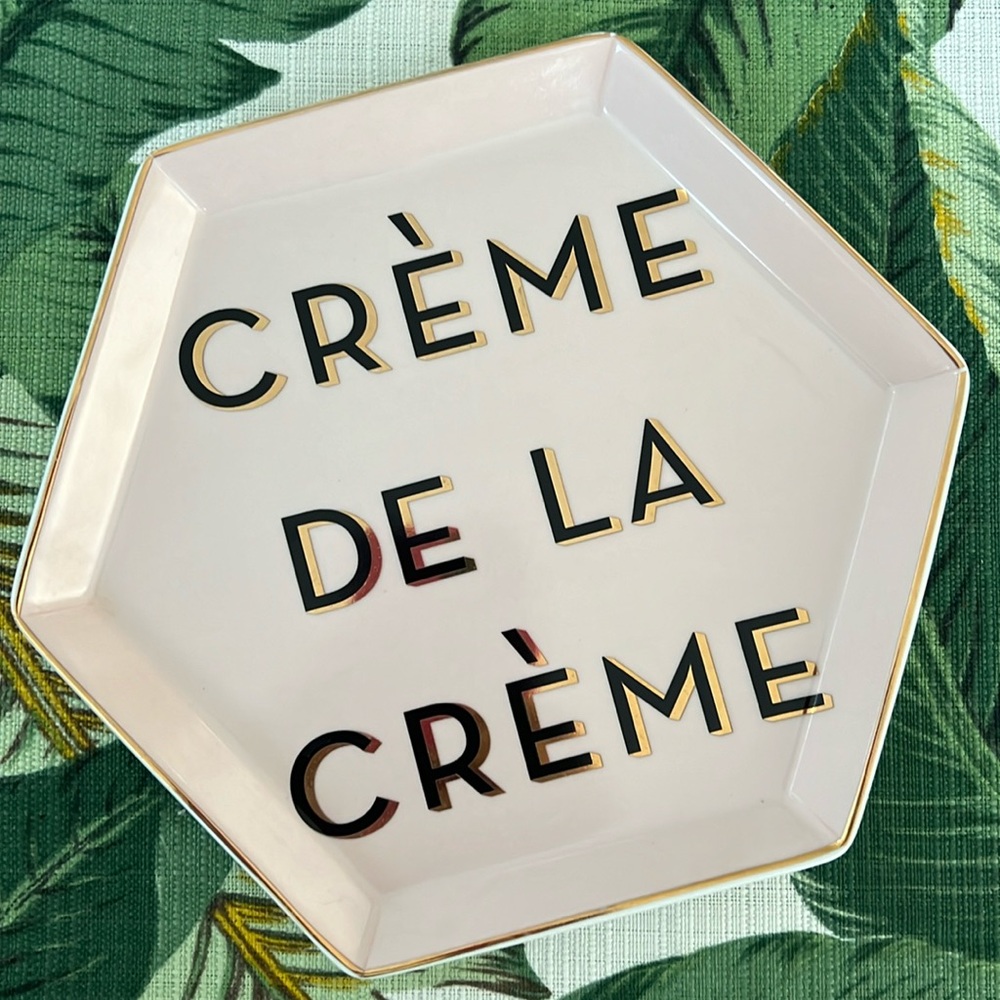 Rosanna • Creme de La Creme Ceramic Tray Pink Gold Black Hexagon Chez Elle